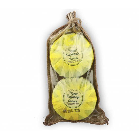 صابون بزيت الزيتون وزيت الغار 2 حبه  140 جرام  صابون بزيت الزيتون وزيت الغار 2 حبه  140 جرام