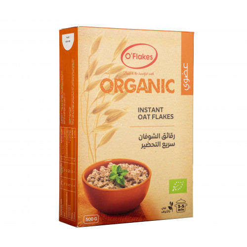 رقائق شوفان عضوي سريع التحضير 500 غ اوفليكس رقائق شوفان عضوي سريع التحضير 500 غ اوفليكس