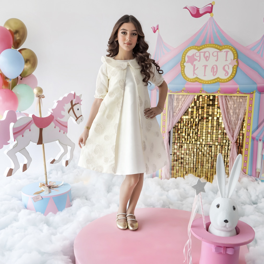 فستان بناتي قطعتين جاكيت - 952