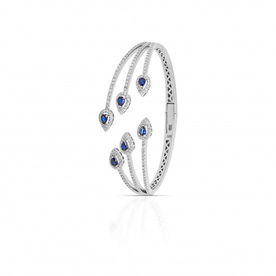 اسوارة ريشة الطاووس ألماسية الراوند مجموعة " روزاديل"ذهب 18