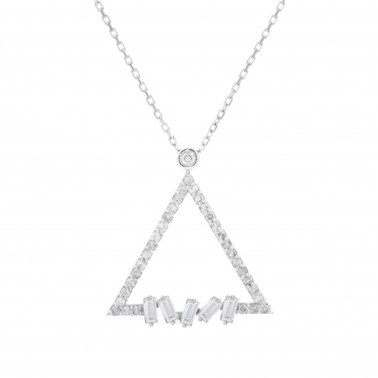 قلادة هرم ألماس الباجيت الخماسي مجموعة "ايليترو" ذهب 18 قلادة هرم ألماس الباجيت الخماسي مجموعة "ايليترو" ذهب 18