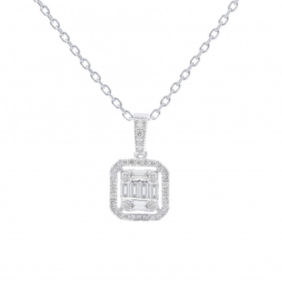 قلادة ألماس الباجيت من مجموعة "ايليترو" ذهب 18