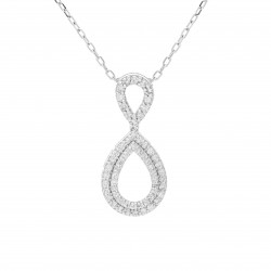 قلادة دمعة ألماس الراوند من "دازل" ذهب 18