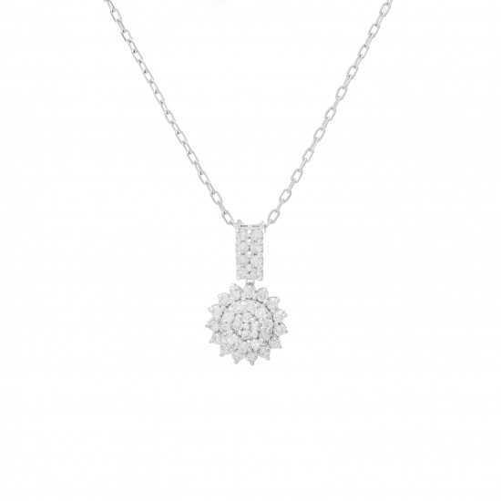 قلادة شمس ألماس المستدير من "دازل" ذهب 18