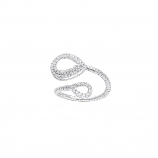 خاتم دمعة ألماس الراوند من مجموعة "دازل" ذهب 18