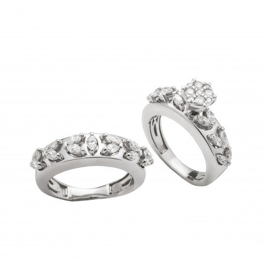 دبل و توينز ألماس الماركيز من مجموعة" ريدينس" ذهب عيار 18 دبل و توينز ألماس الماركيز من مجموعة" ريدينس" ذهب عيار 18