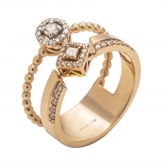 خاتم دازل ذهب عيار 18 الماسVS