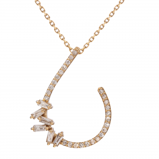 قلادة ألماس الباجيت  من مجموعة "ايليترو"ذهب 18