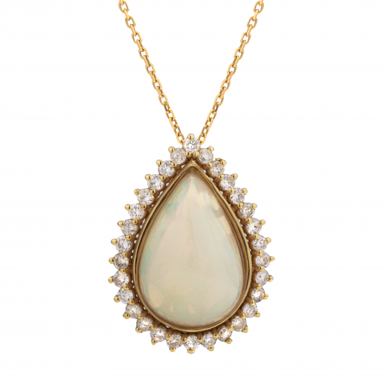 قلادة دمعة ألماس الراوند من مجموعة "روزاديل"ذهب 18 قلادة دمعة ألماس الراوند من مجموعة "روزاديل"ذهب 18