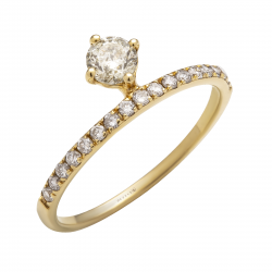 خاتم ألماس الراوند من مجموعة "دازل" ذهب18 خاتم ألماس الراوند من مجموعة "دازل" ذهب18