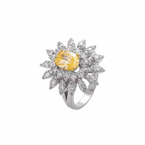 خاتم شمس ألماس الماركيز مجموعة "روزاديل"ذهب18