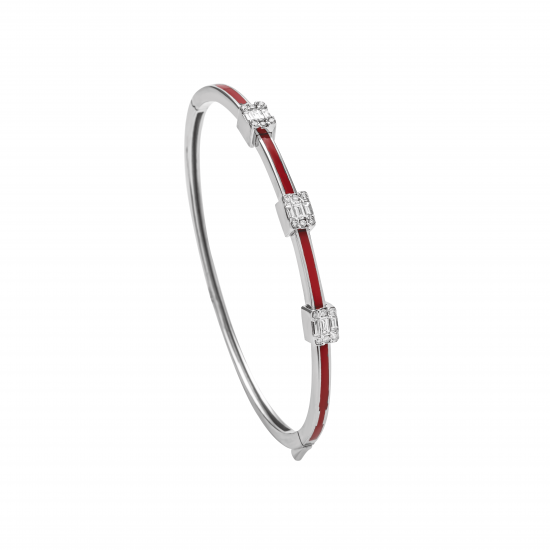 اسوارة ألماس الباجيت  الثلاثي مجموعة "روزاديل"ذهب 18