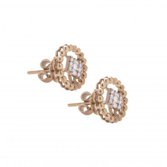 حلق ألماس الباجيت من مجموعة "ايليترو" ذهب 18