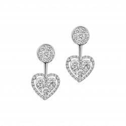 حلق قلب ألماس الراوند مجموعة "دازل" ذهب 18