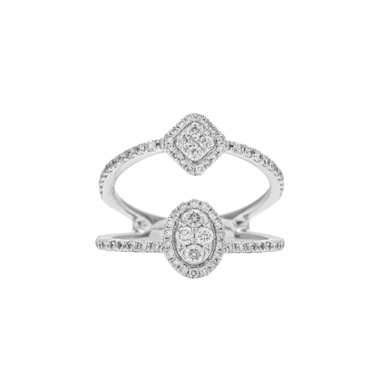 خاتم  ألماس الراوند مجموعة "دازل"ذهب18