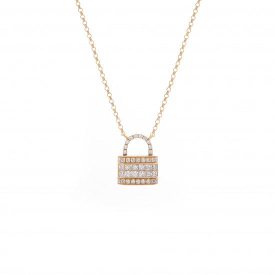 قلادة ألماس الراوند من مجموعة "دازل"ذهب 18