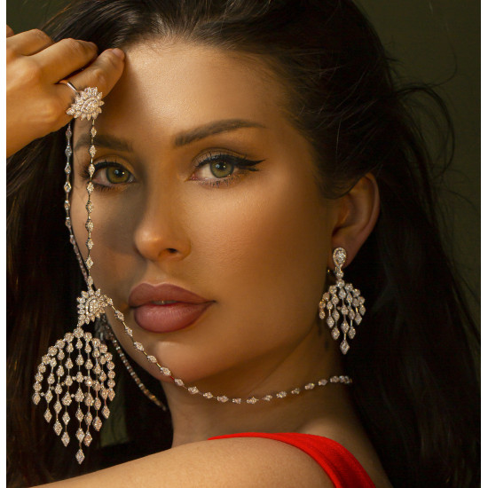 طقم الماس الراوند من مجموعة دازل برايد ذهب عيار 18 طقم الماس الراوند من مجموعة دازل برايد ذهب عيار 18