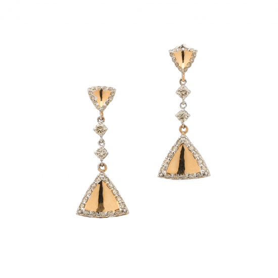 اقراط الماس الراوند من مجموعة دازل ذهب عيار 18