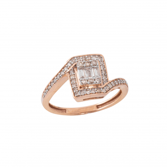 خاتم ألماس الباجيت من مجموعة "ايليترو" ذهب18