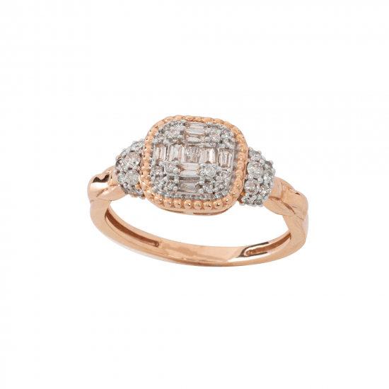 خاتم ألماس الباجيت من مجموعة "ايليترو" ذهب18