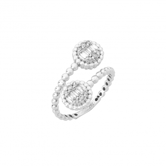 خاتم ألماس الباجيت من مجموعة "ايليترو" ذهب18