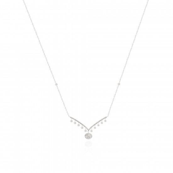 تعليقة الماس من دازل دهب ابيض ذهب عيار 18