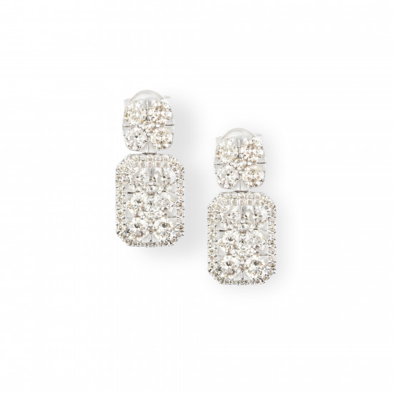 حلق الماس سوليتر راوند ذهب عيار 18