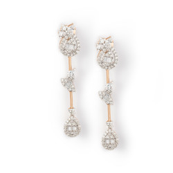 حلق الماس الباجيت روز قولد ذهب عيار 18 حلق الماس الباجيت روز قولد ذهب عيار 18