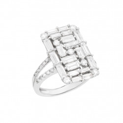 خاتم الماس الباجيت من ايليترو ذهب عيار   18