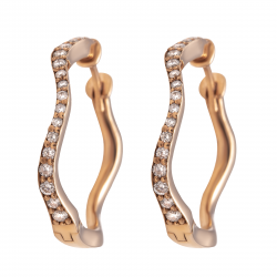 حلق قيثارة الألماس المستدير من مجموعة "دازل" ذهب 18