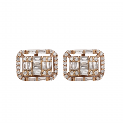 حلق ألماس الباجيت  من مجموعة "ايليترو" ذهب 18