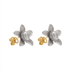 حلق زهرة ألماس الباجيت من مجموعة روزاديل ذهب 18 حلق زهرة ألماس الباجيت من مجموعة روزاديل ذهب 18