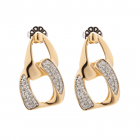 حلق ألماس الراوند من مجموعة "دازل" ذهب 18