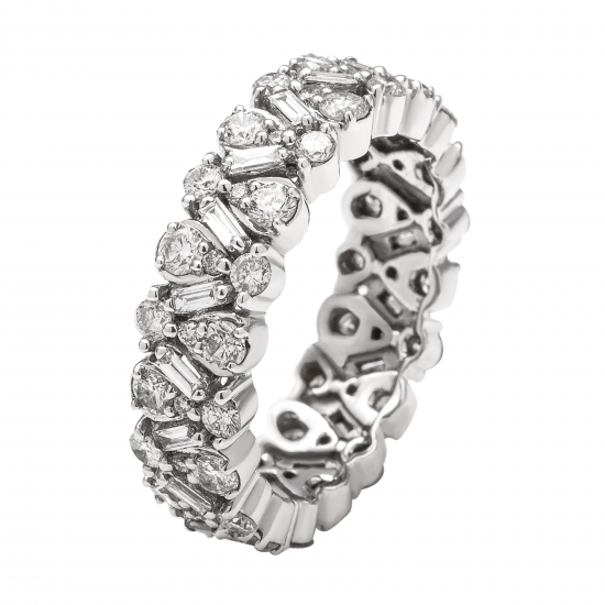 دبلة ألماس الباجيت من مجموعة"دازل برايد" ذهب 18