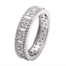 دبلة ألماس الباجيت من مجموعة"دازل برايد" ذهب 18 دبلة ألماس الباجيت من مجموعة"دازل برايد" ذهب 18