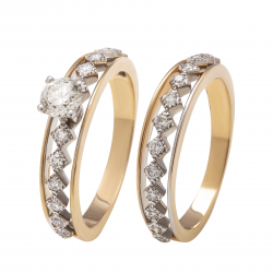 دبل و توينز ألماس الراوند من مجموعة "دازل برايد" ذهب 18 دبل و توينز ألماس الراوند من مجموعة "دازل برايد" ذهب 18