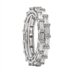 دبلة ألماس الباجيت من مجموعة"دازل برايد" ذهب 18