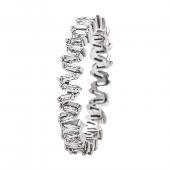 دبلة ألماس الباجيت من مجموعة"دازل برايد" ذهب 18