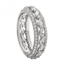 دبلة ألماس الماركيز من مجموعة " دازل برايد" ذهب 18 دبلة ألماس الماركيز من مجموعة " دازل برايد" ذهب 18