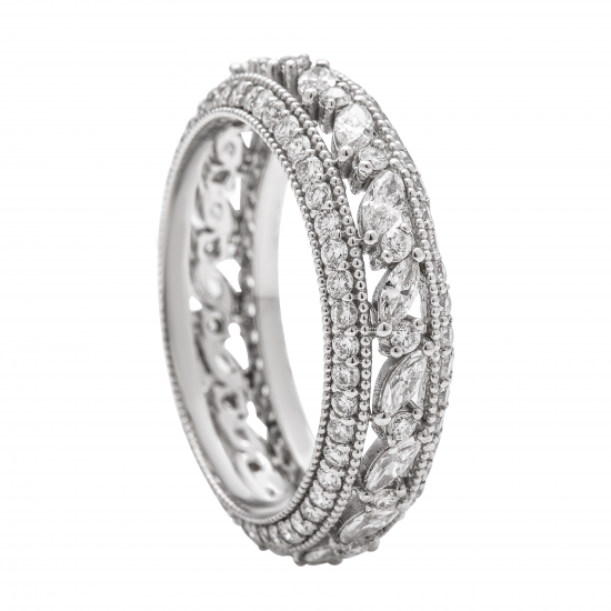 دبلة  ألماس الماركيز من مجموعة " دازل برايد" ذهب 18