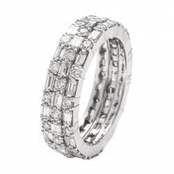 دبلة ألماس الباجيت من مجموعة"دازل برايد" ذهب 18