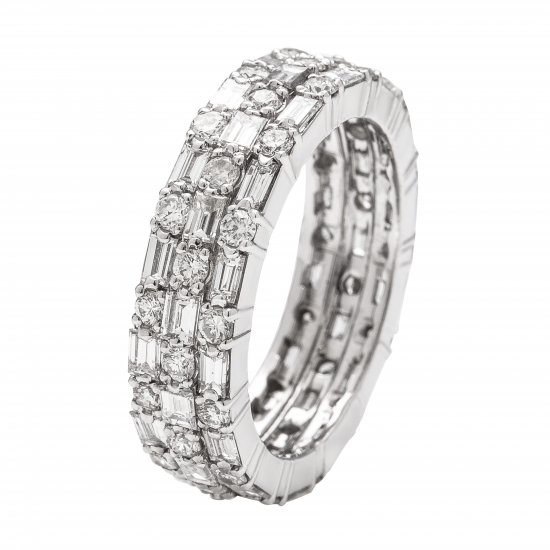 دبلة ألماس الباجيت من مجموعة"دازل برايد" ذهب 18