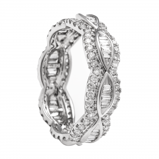 دبلة ألماس الباجيت من مجموعة"دازل برايد" ذهب 18