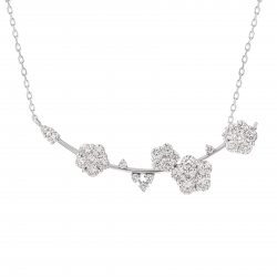 قلادة الورود الأربع ألماسية الراوند من مجموعة "دازل"ذهب 18 قلادة الورود الأربع ألماسية الراوند من مجموعة "دازل"ذهب 18