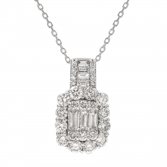 قلادة ألماس الباجيت  من مجموعة "ايليترو"ذهب 18