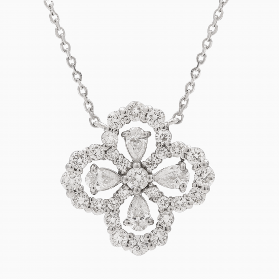 قلادة زهرة ألماس الماركيز من مجموعة " ريدينس" ذهب 18