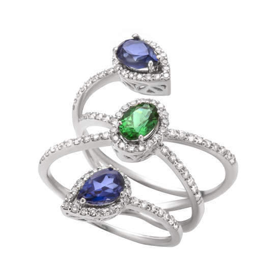 خاتم زمرد ألماس الراوند من مجموعة"روزاديل" ذهب18 خاتم زمرد ألماس الراوند من مجموعة"روزاديل" ذهب18