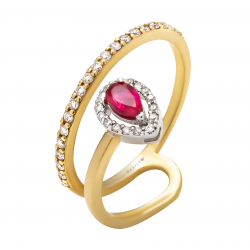 خاتم ياقوت الألماس المستدير من مجموعة "روزاديل" ذهب 18 خاتم ياقوت الألماس المستدير من مجموعة "روزاديل" ذهب 18