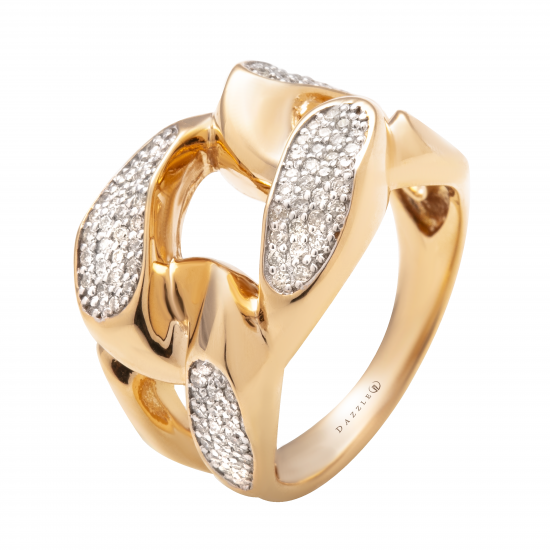 خاتم ألماس الراوند من مجموعة "دازل" ذهب18