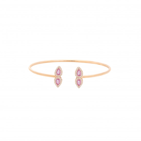 اسوارة ريشة الطاووس ألماسية الراوند مجموعة " روزاديل"ذهب 18